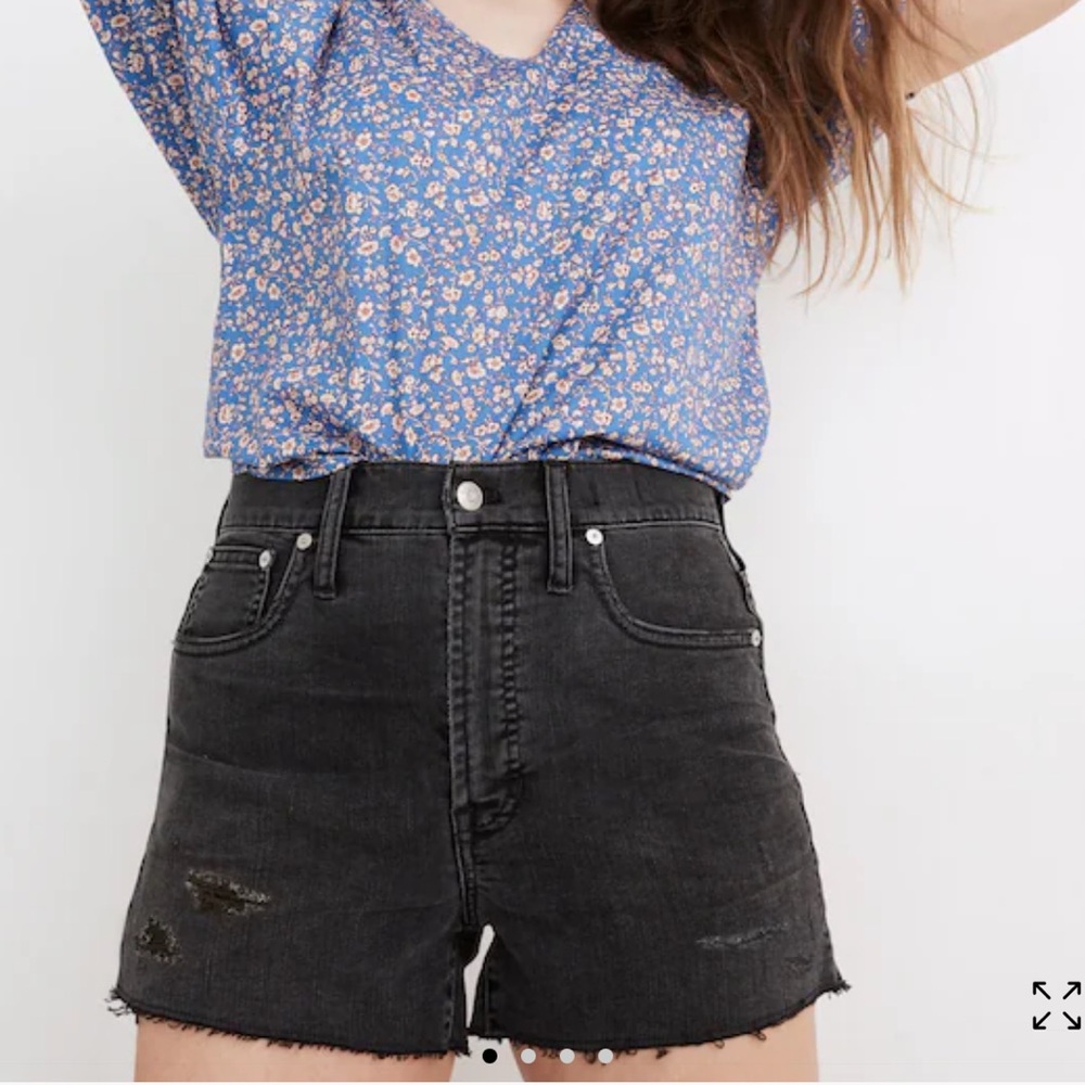 Madewell The Perfect Jean Short in Underwood Wash: Ripped Edition